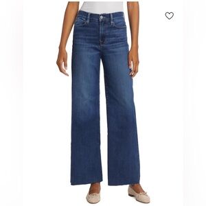 Frame Denim Le Slim Palazzo high rise raw edge wide leg jeans lupine 28